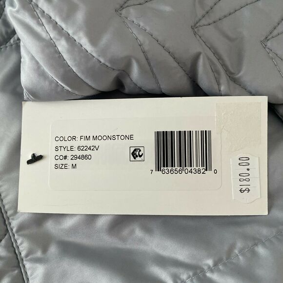 Via Spiga Womens Quilted Cargo Jacket Front Pockets Moonstone Grey M Medium - Picture 8 of 9